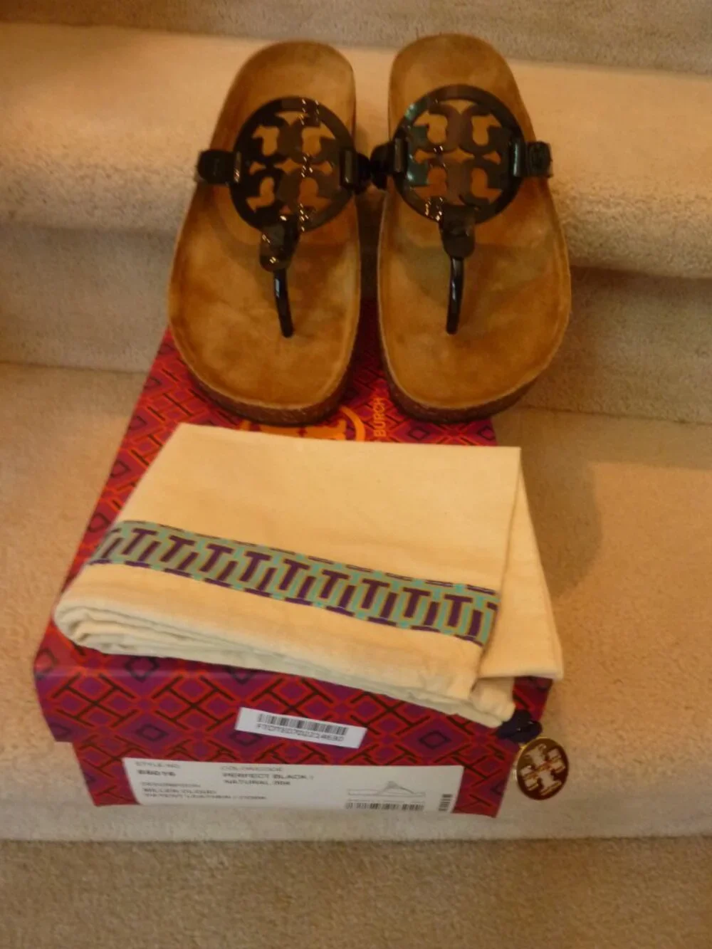 Tory Burch Miller Cloud Patent leather/Cork Slide Sandals